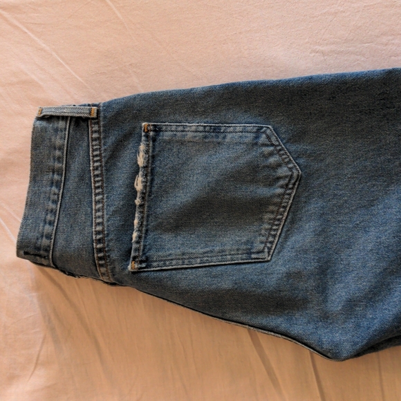AGOLDE High Waisted Blue Ripped Jeans - Picture 6 of 13